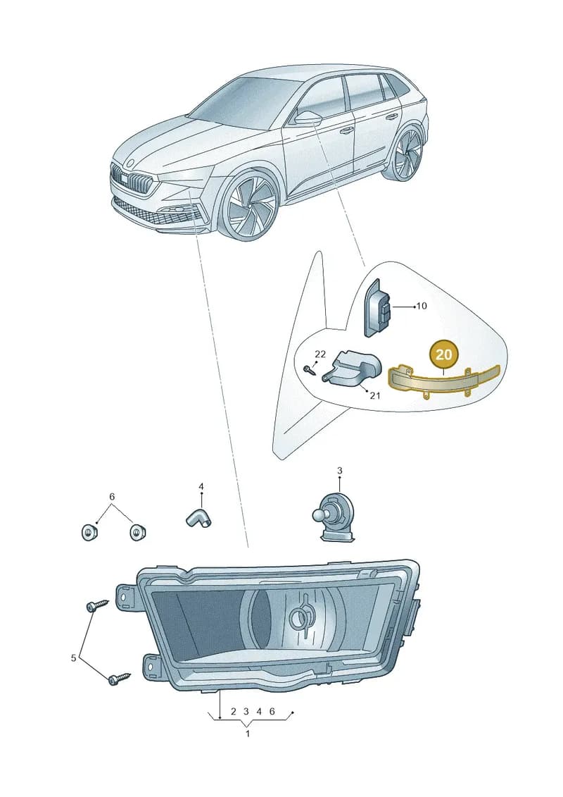 6VA949102 — Skoda Fabia (2021-2022) diagram 584941040, position 20