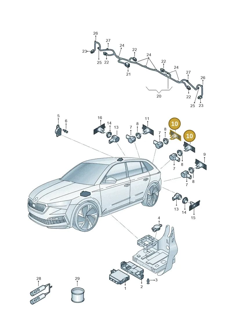 6VE919485 — Skoda Fabia (2021-2022) diagram 584919055, position 10