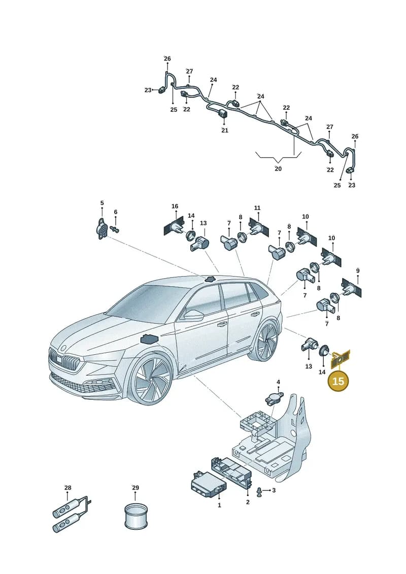 6VE919487 — Skoda Fabia (2021-2022) diagram 584919055, position 15