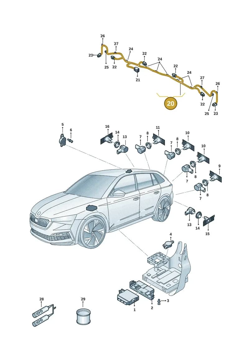 6VE971065A — Skoda Fabia (2021-2022) diagram 584919055, position 20