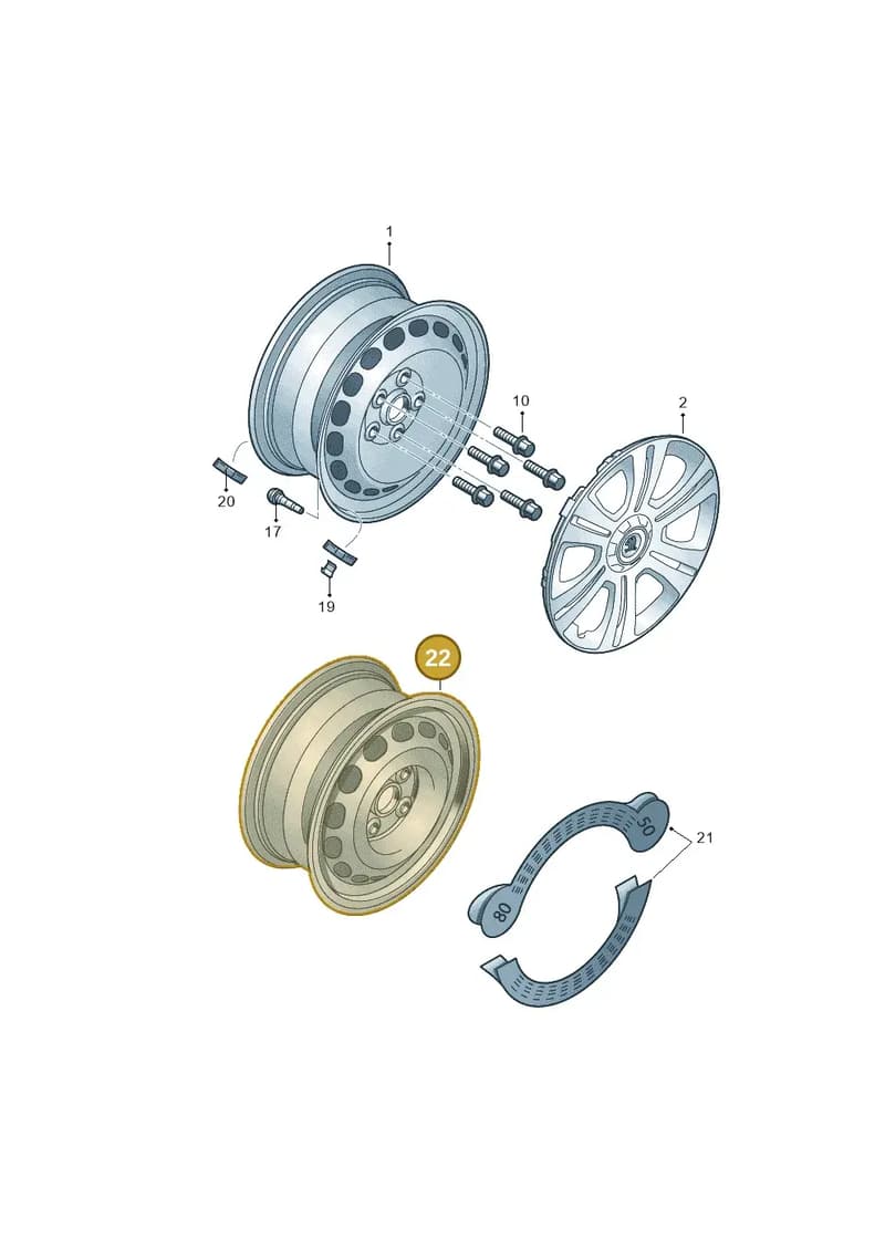 8P060102703C — Skoda Yeti (2013-2017) diagram 779601100, position 22
