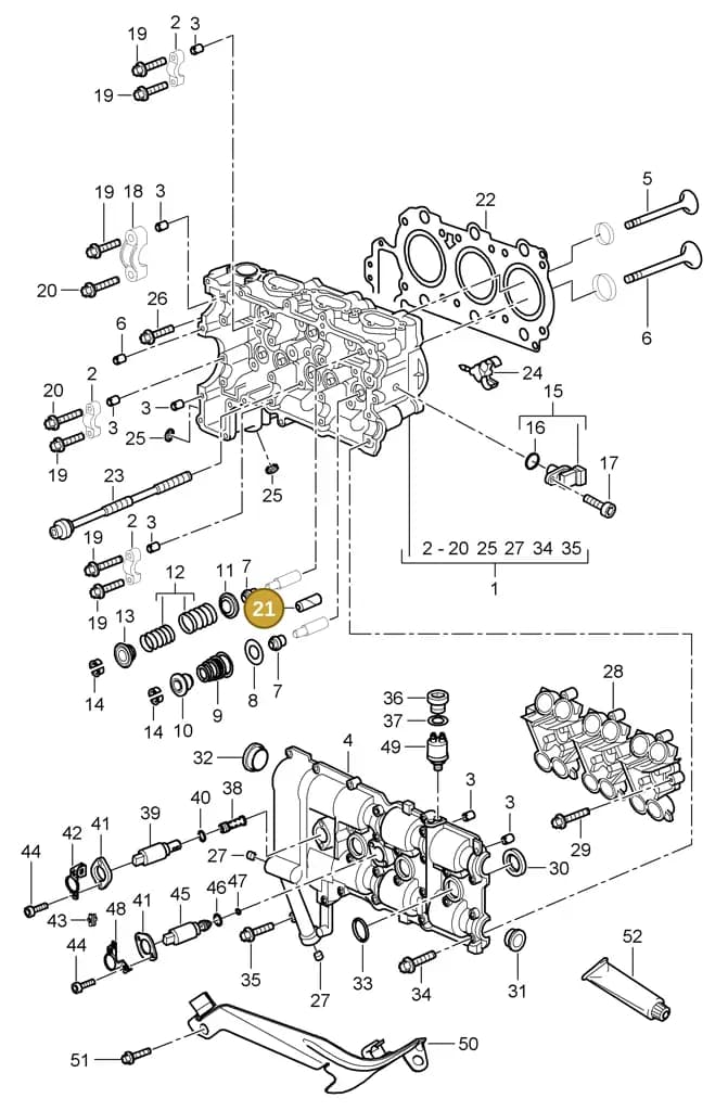 00004320446 — Porsche Cayman S (2005-2008) diagram p28103000, position 21