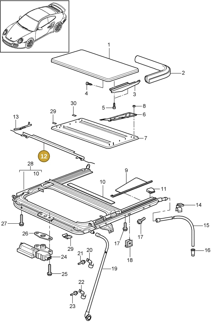 00004320744 — Porsche GT2 RS (2009-2012) diagram p36811000, position 12