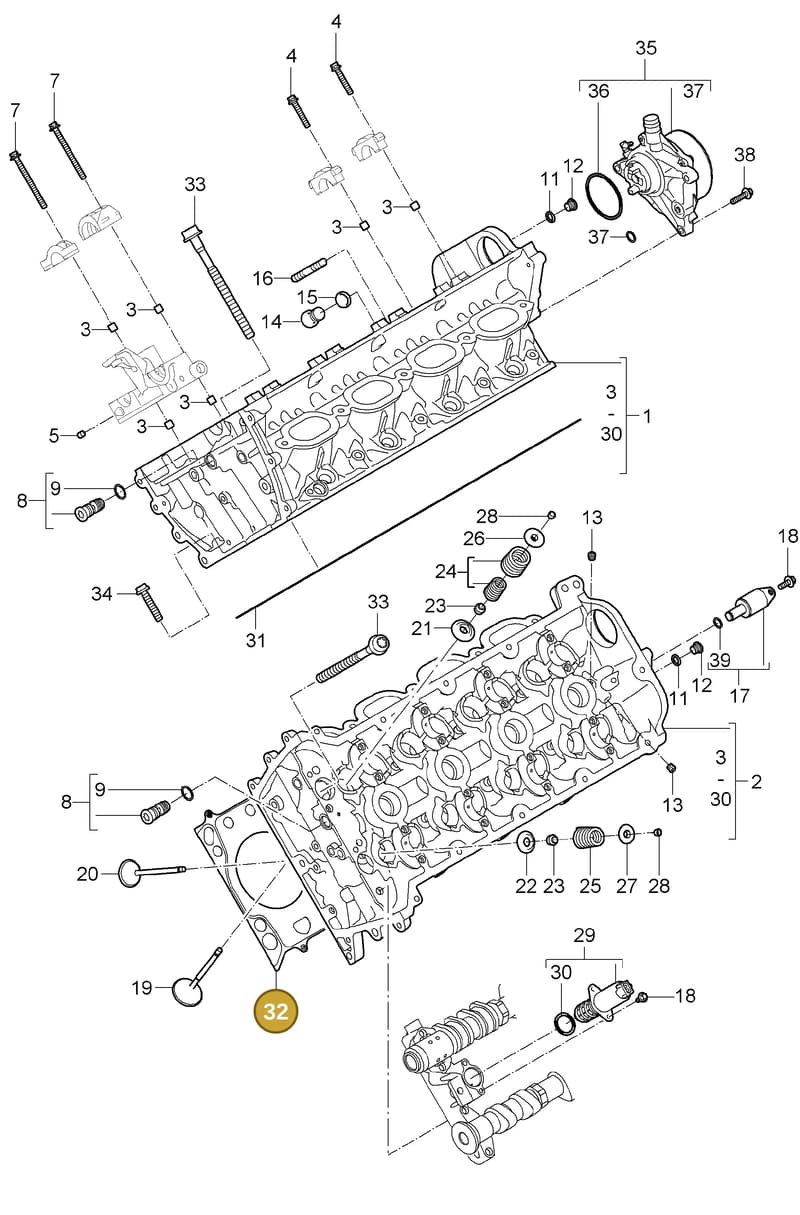 00004320754 — Porsche Cayenne (2007-2010) diagram p31103000, position 32