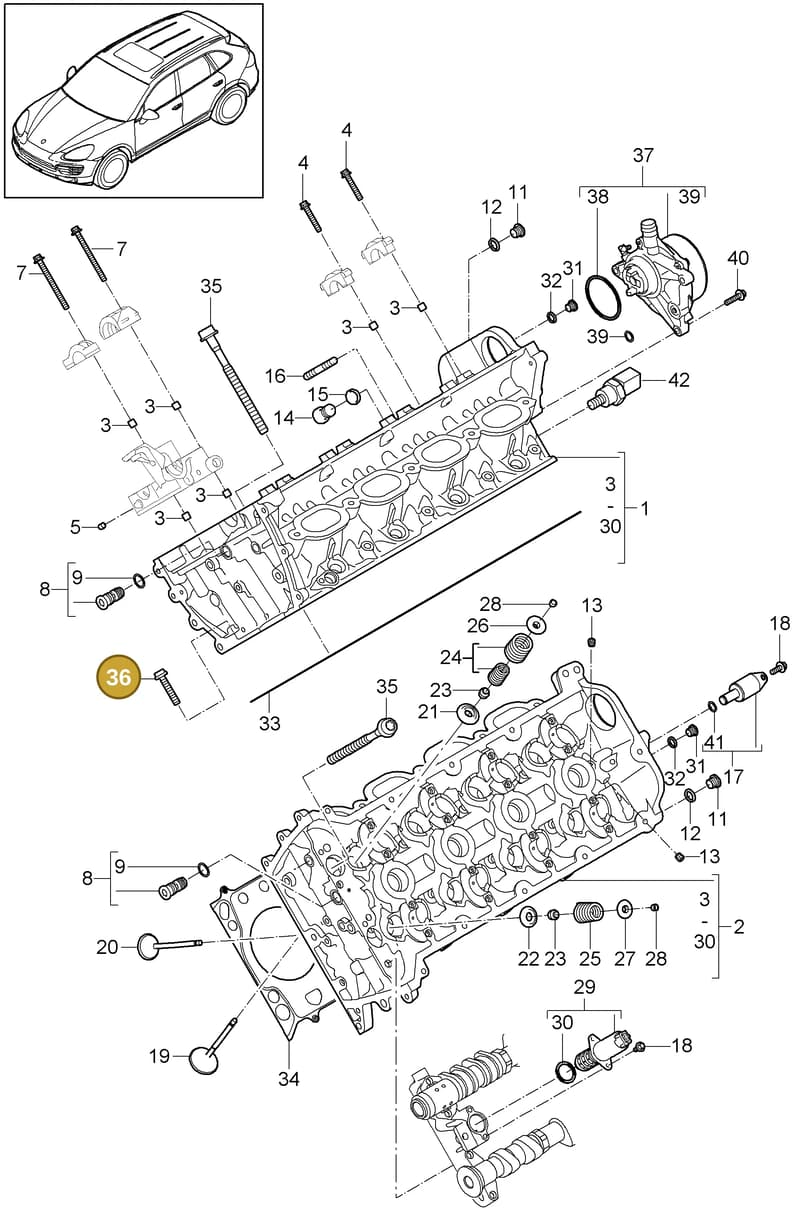 00004320754 — Porsche Cayenne (2010-2018) diagram p37103000, position 36
