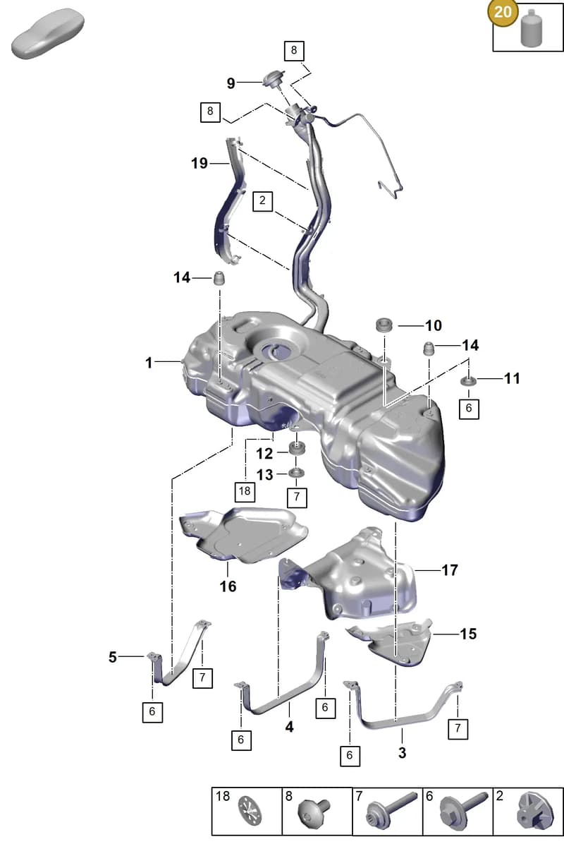 00004320902 — Porsche Cayenne Coupe (2023-2023) diagram p60201000, position 20