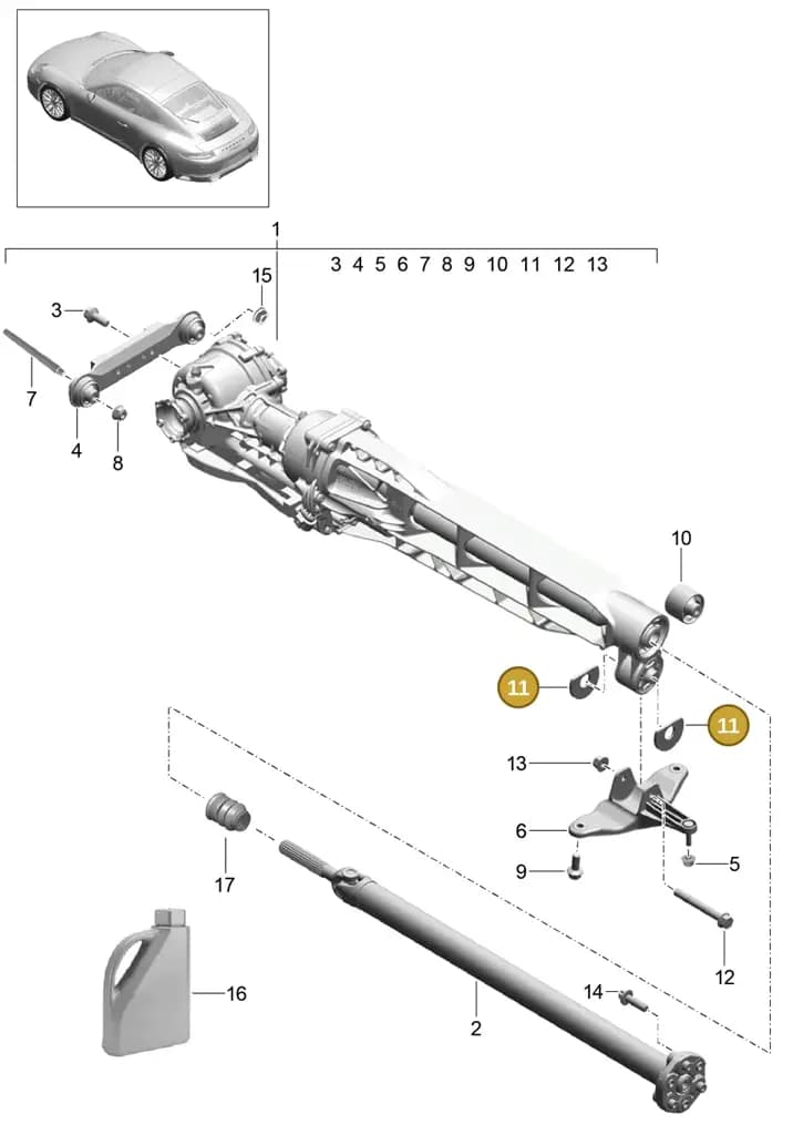 00004320933 — Porsche 911 (2016-2019) diagram p47305000, position 11