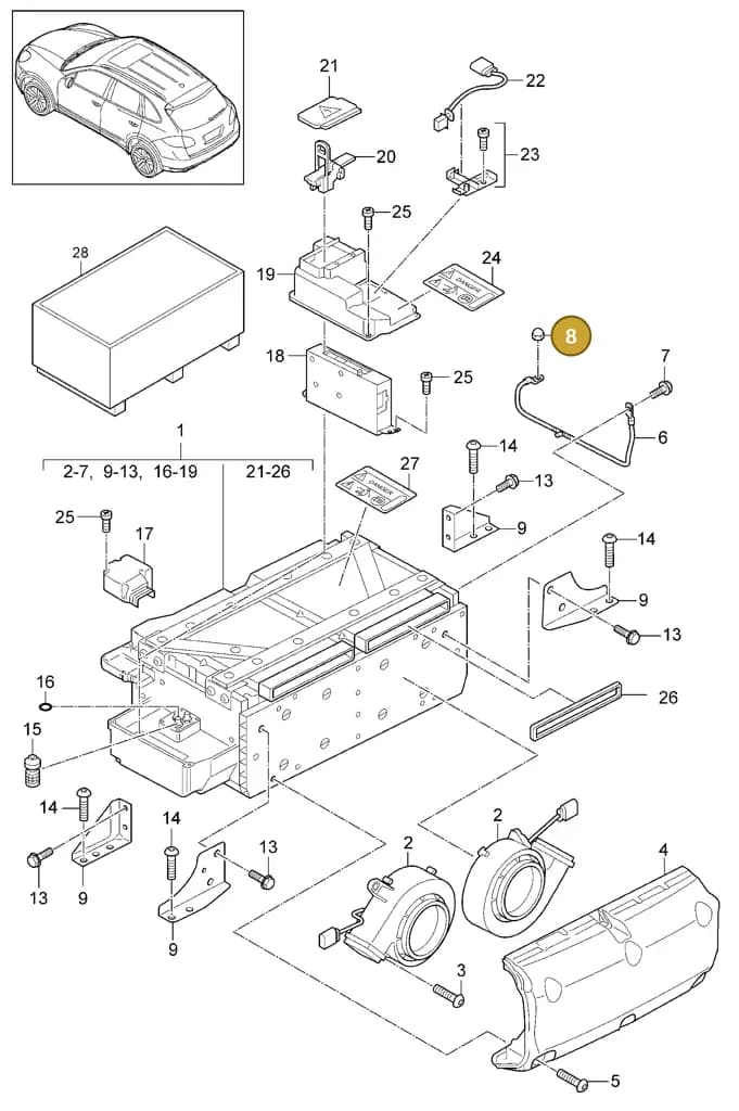 00004320934 — Porsche Cayenne (2010-2018) diagram p37901040, position 8