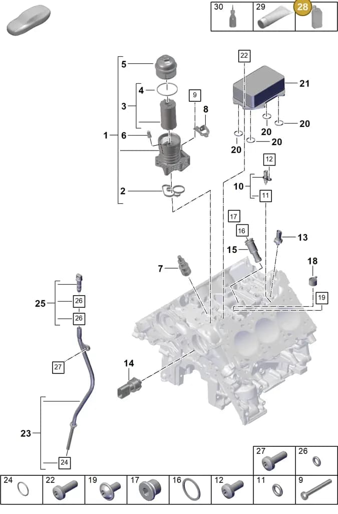 00004321046 — Porsche Cayenne Coupe (2023-2023) diagram p60104210, position 28