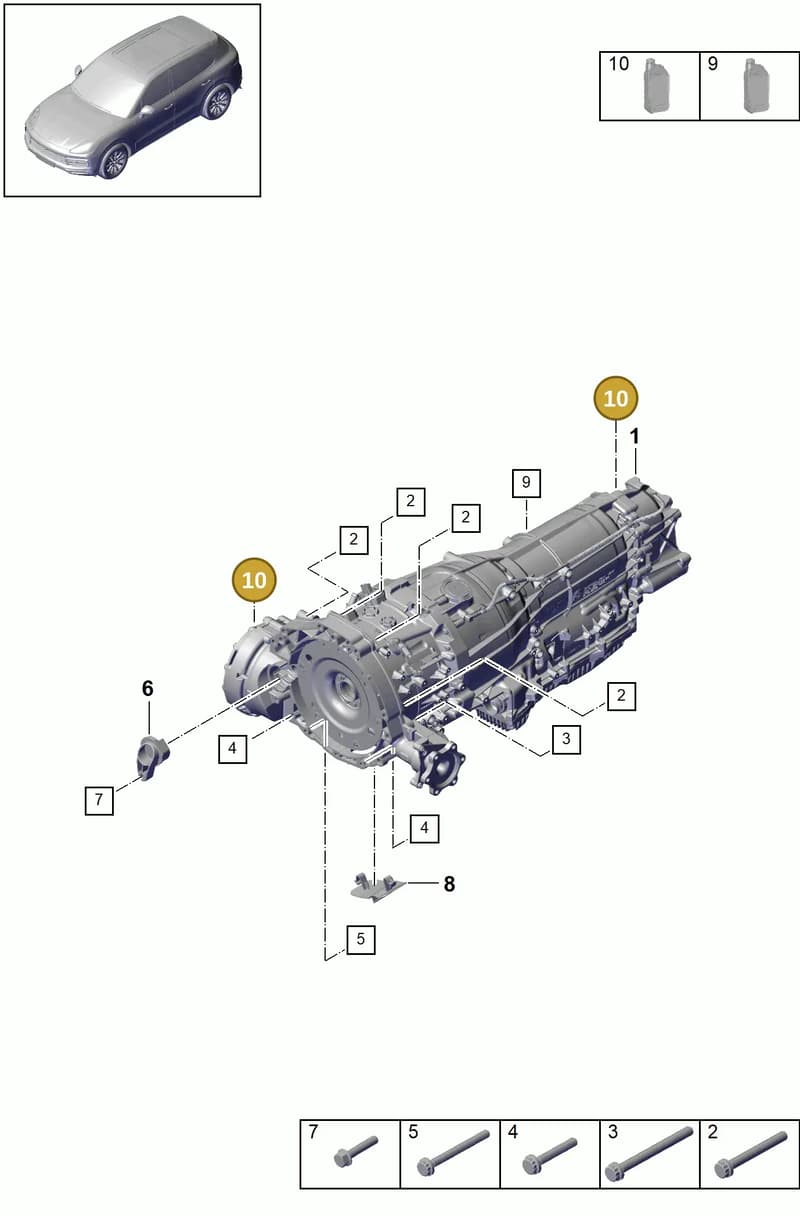 00004321055 — Porsche Cayenne (2017-2023) diagram p51320010, position 10+12