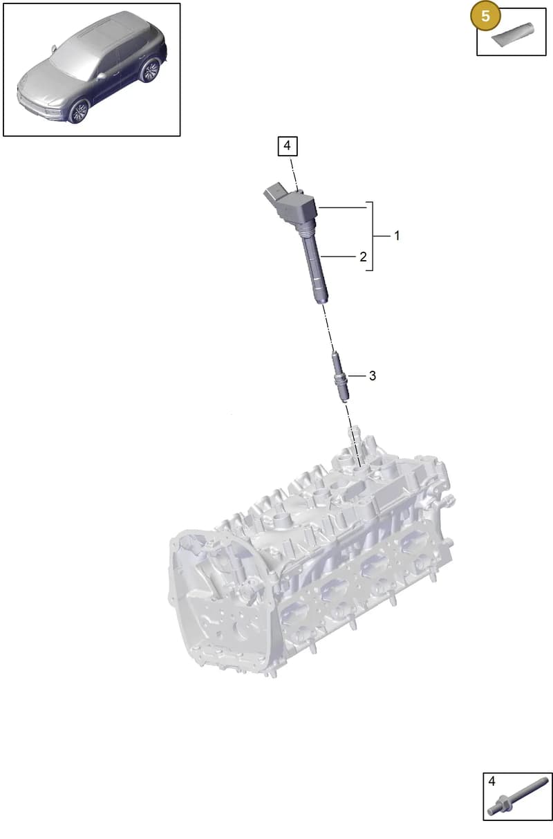 00004321083 — Porsche Cayenne (2017-2023) diagram p51103020, position 5