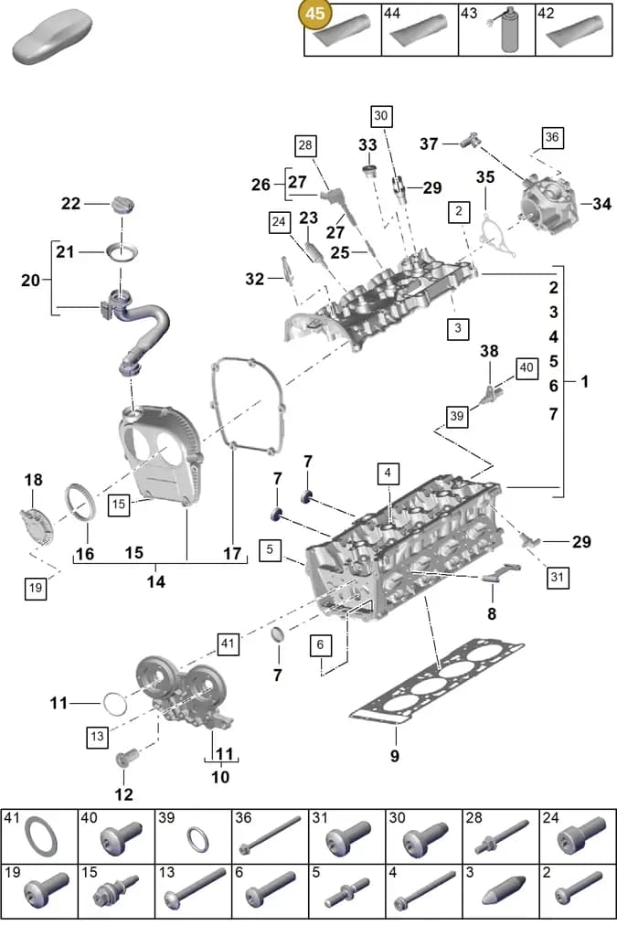 00004321083 — Porsche Cayenne Coupe (2023-2023) diagram p60103000, position 45