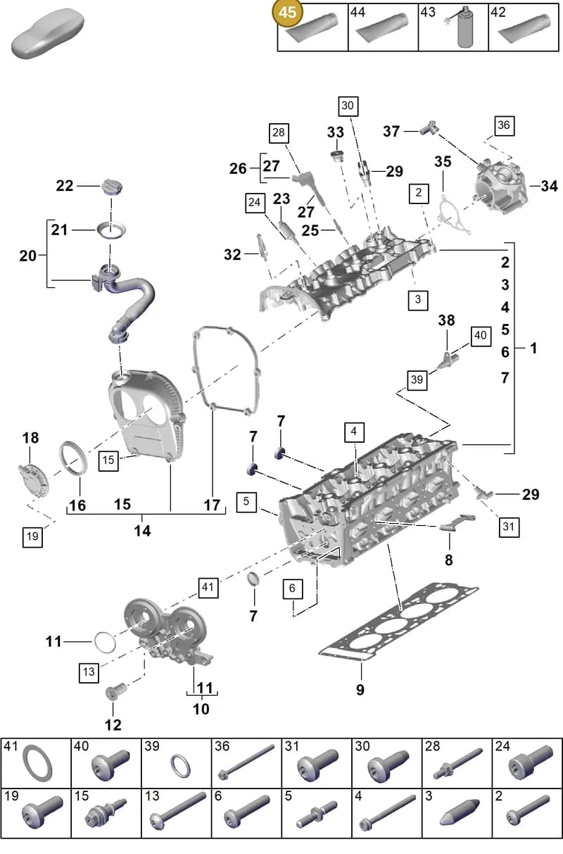 00004321083 — Porsche Cayenne Coupe (2023-2023) diagram p60103000, position 45