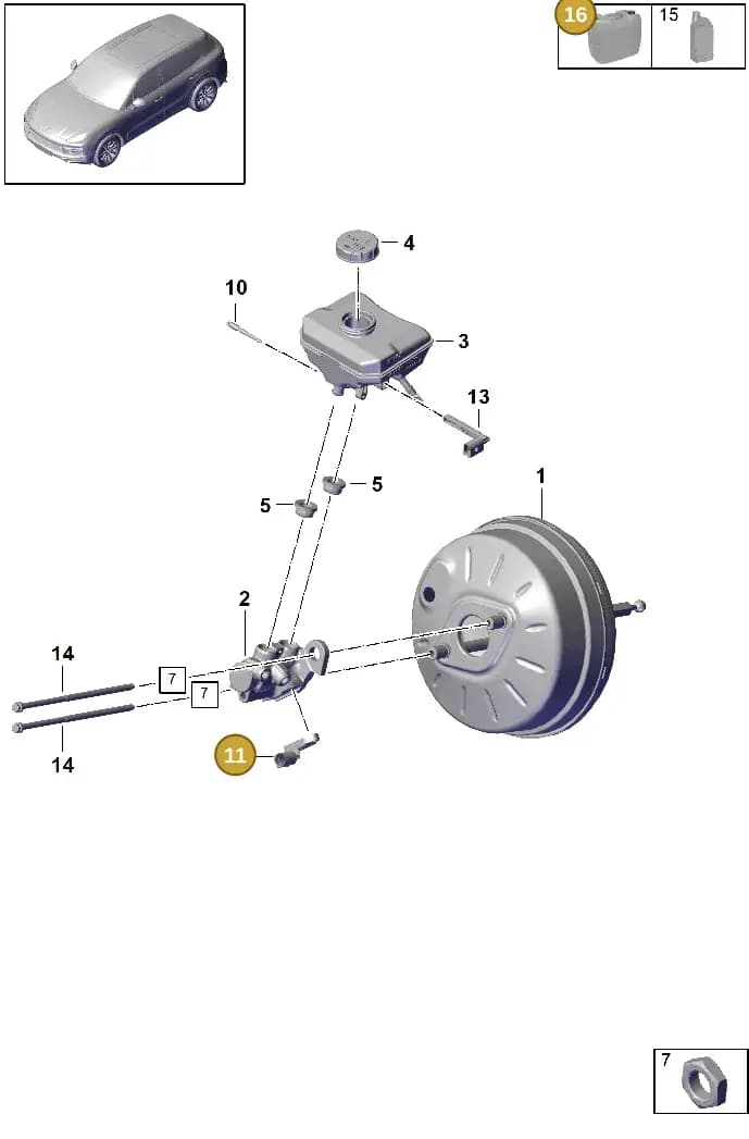 00004321086 — Porsche Cayenne (2017-2023) diagram p51604000, position 11+16