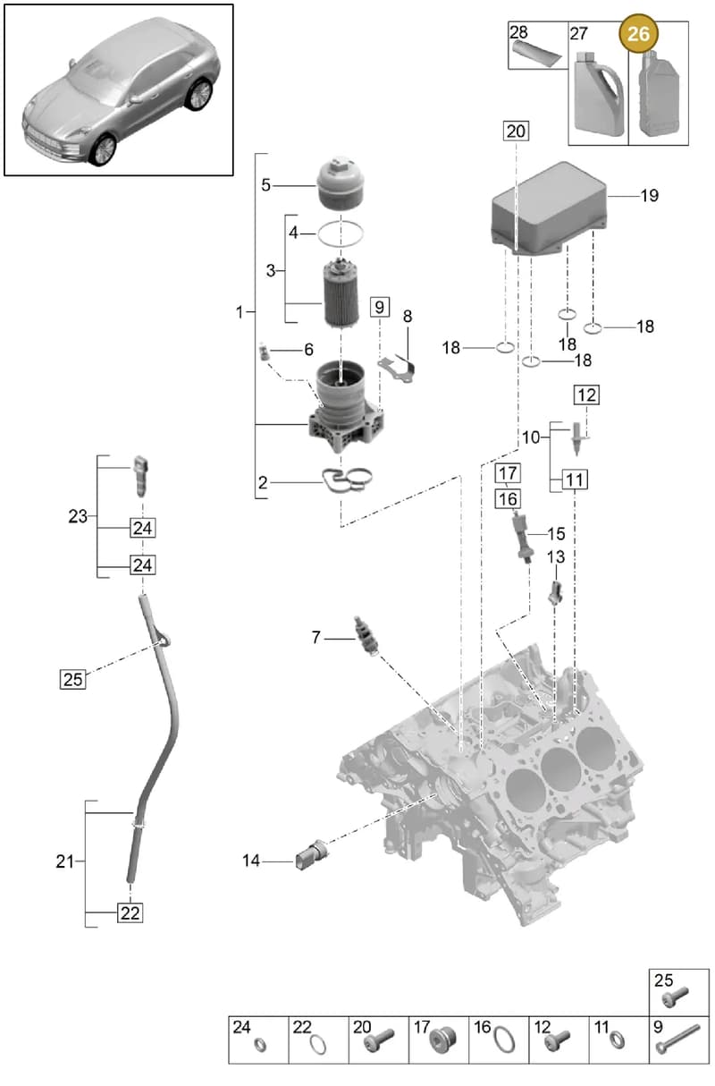 00004321092 — Porsche Macan (2018-2022) diagram p52104100, position 26