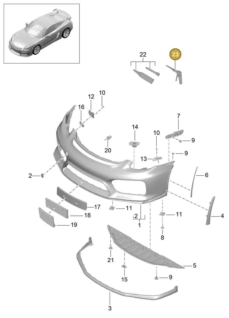 00004330048 — Porsche Cayman GT4 (2015-2016) diagram p45802000, position 23