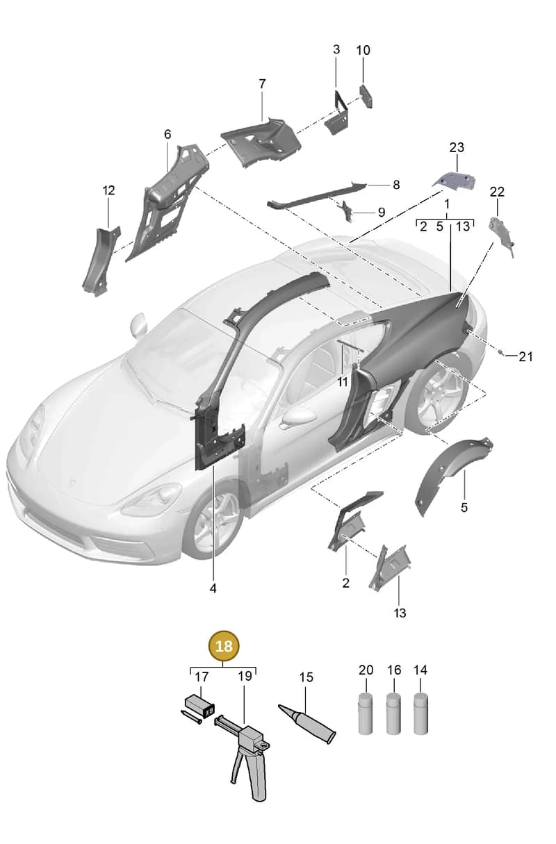 00004330048 — Porsche Cayman (2016-2019) diagram p50801050, position 18