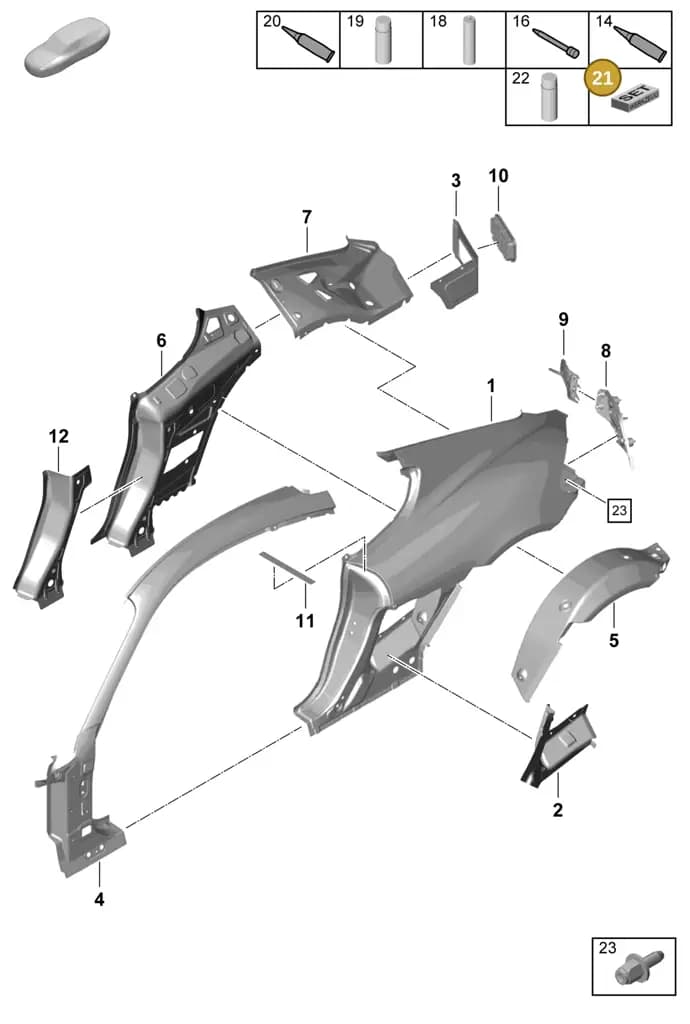 00004330048 — Porsche Cayman (2019-2022) diagram p55801500, position 21