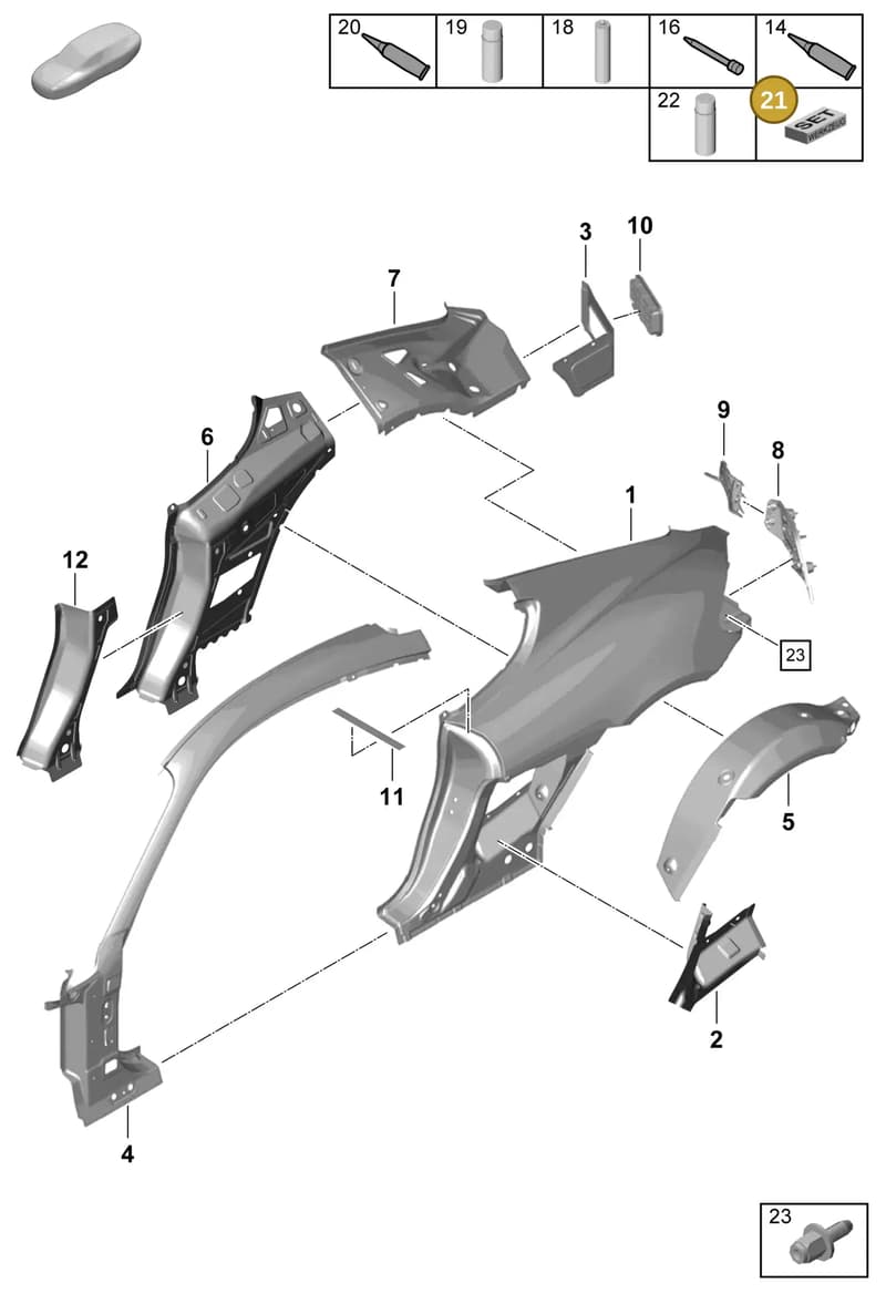 00004330048 — Porsche Cayman (2019-2022) diagram p55801500, position 21