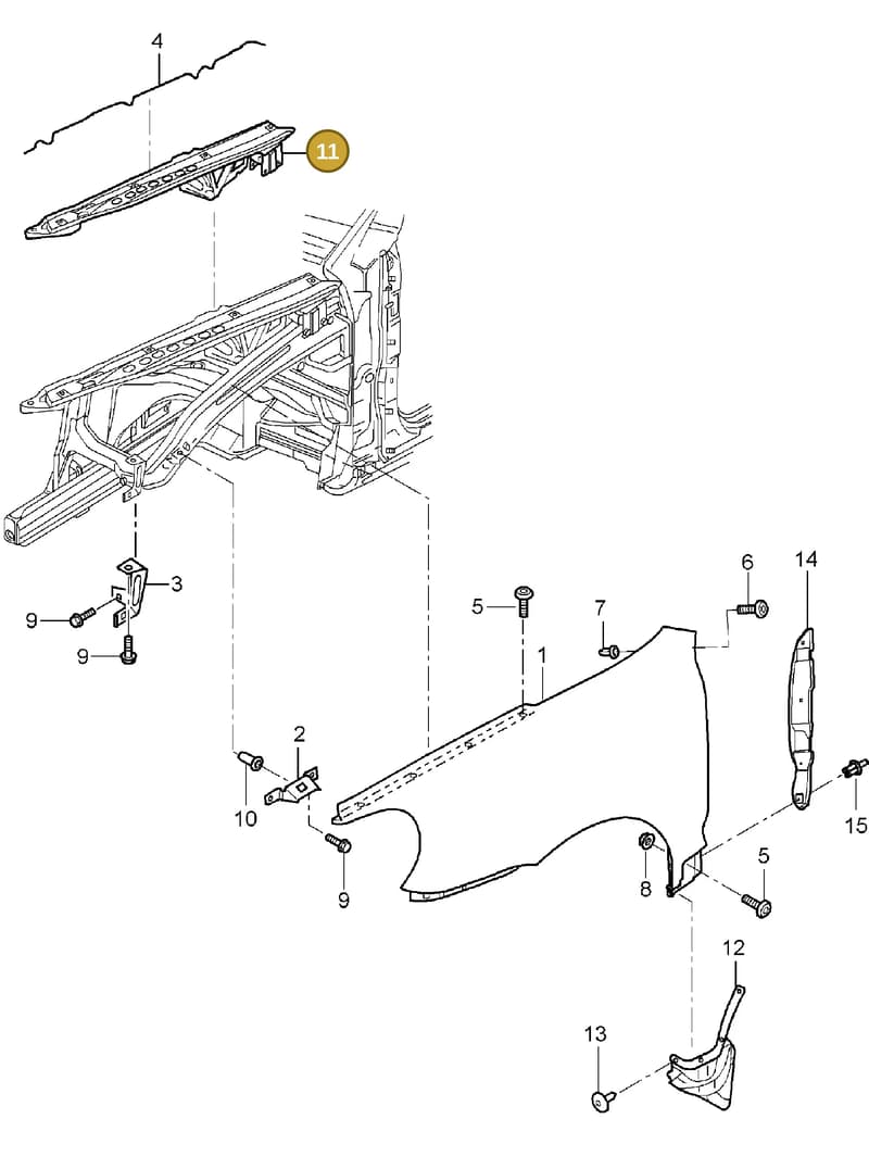 00004330098 — Porsche Cayenne (2002-2006) diagram p24801040, position 11