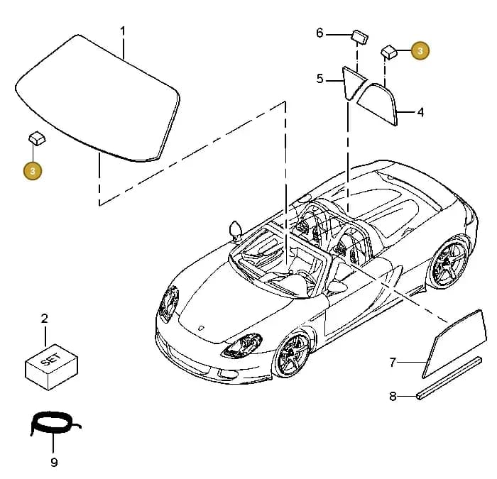 00004330098 — Porsche Carrera GT (2003-2006) diagram p25805000, position 3