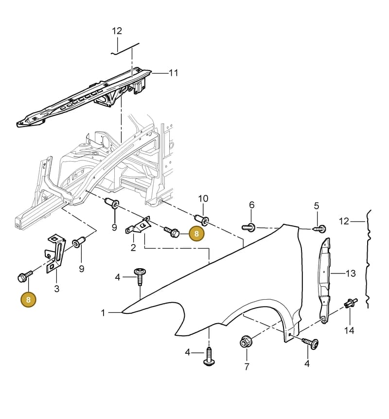 00004330098 — Porsche Cayenne (2007-2010) diagram p31801040, position 8
