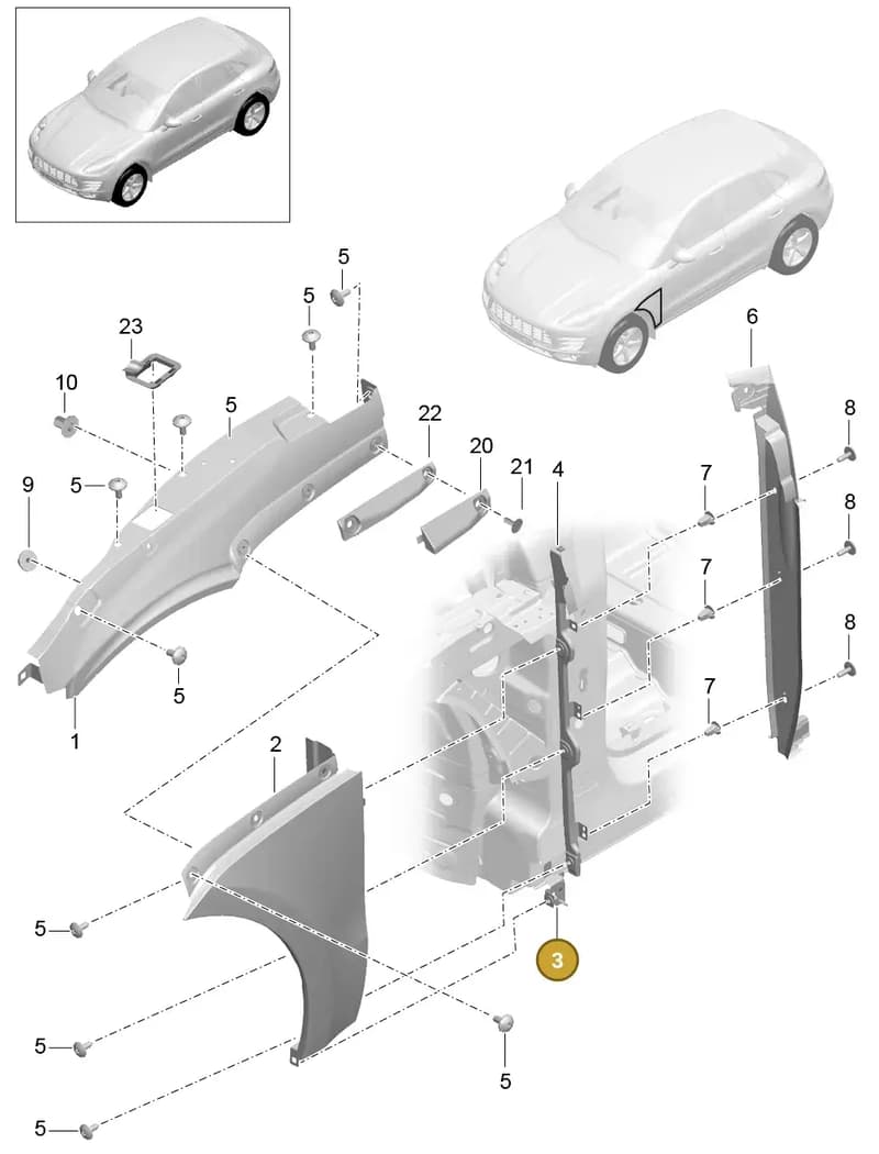 00004330098 — Porsche Macan (2013-2018) diagram p44801040, position 3
