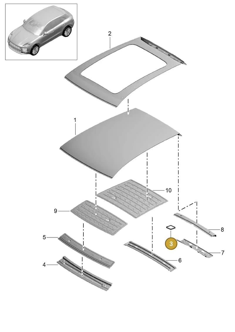 00004330098 — Porsche Macan (2018-2022) diagram p52801450, position 3