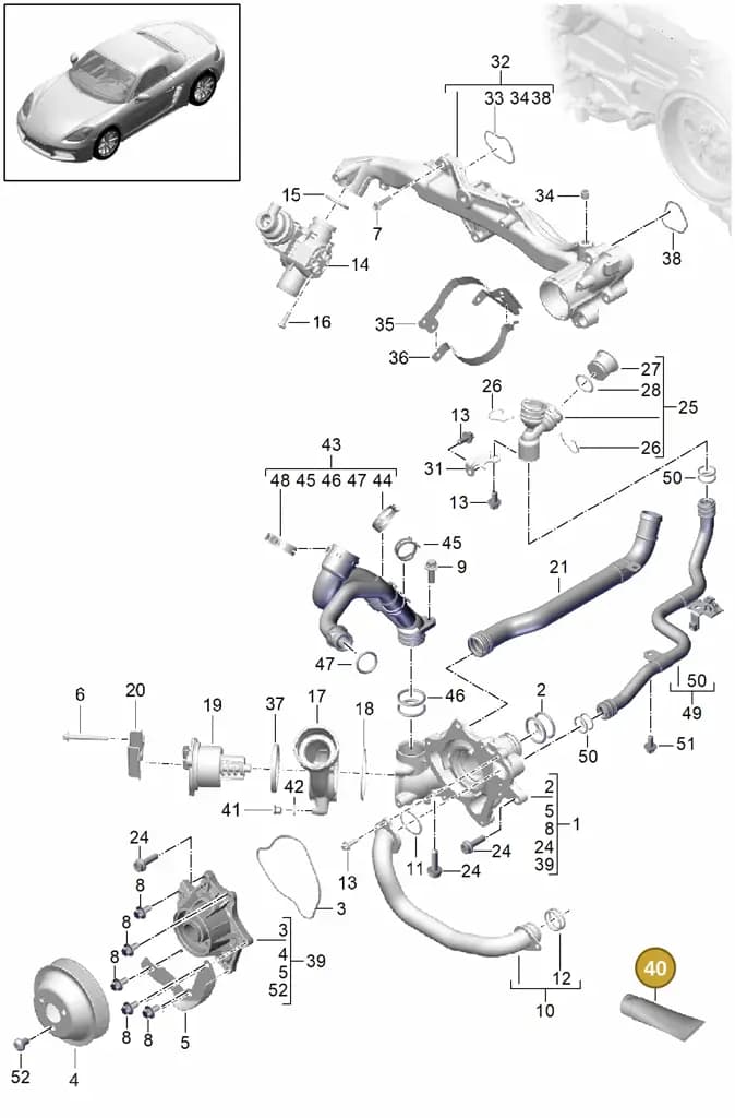 00004330393 — Porsche Boxster (2016-2019) diagram p48105000, position 40