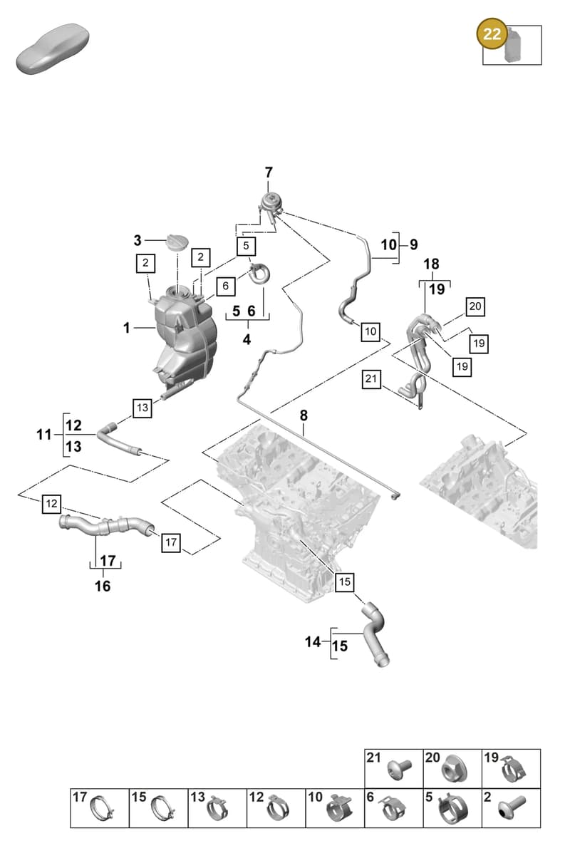 00004330473 — Porsche Panamera (2020-2023) diagram p58105300, position 22
