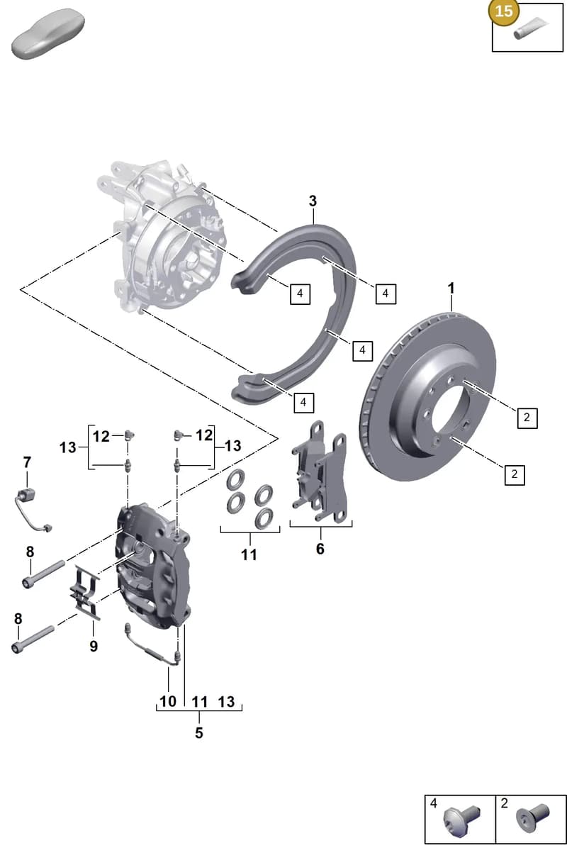 00004330508 — Porsche Cayenne Coupe (2023-2023) diagram p60603000, position 15+14