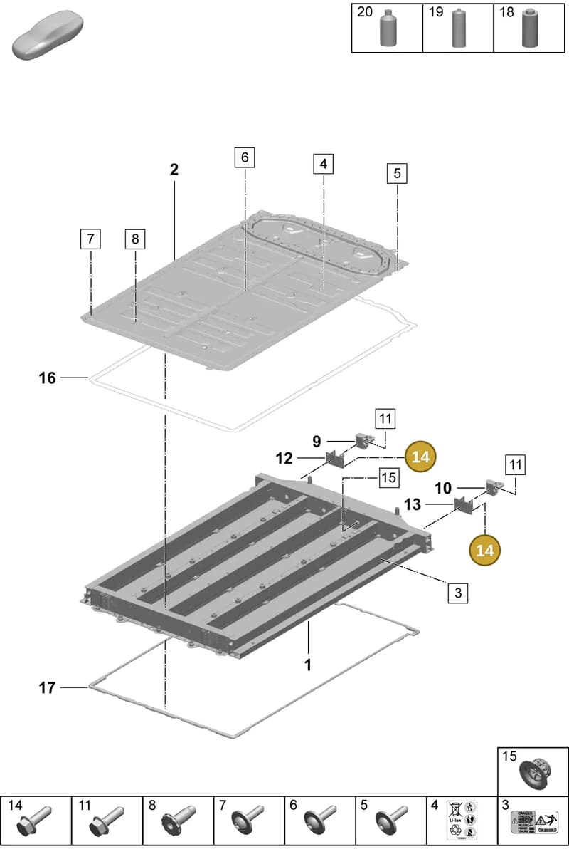 00004330509 — Porsche Macan (2024-2024) diagram p61251010, position 14