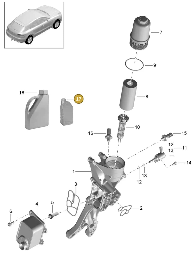 00004330521 — Porsche Macan (2013-2018) diagram p44104050, position 17
