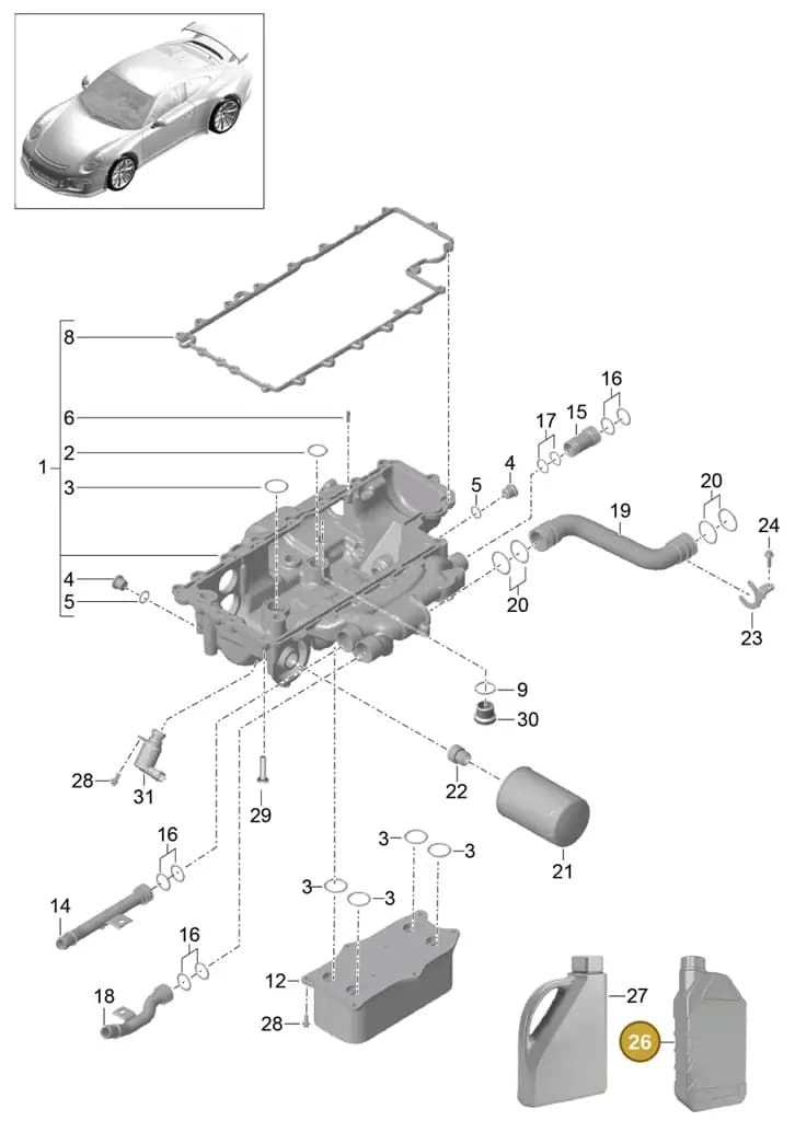 00004330521 — Porsche 911 (2013-2020) diagram p41104010, position 26