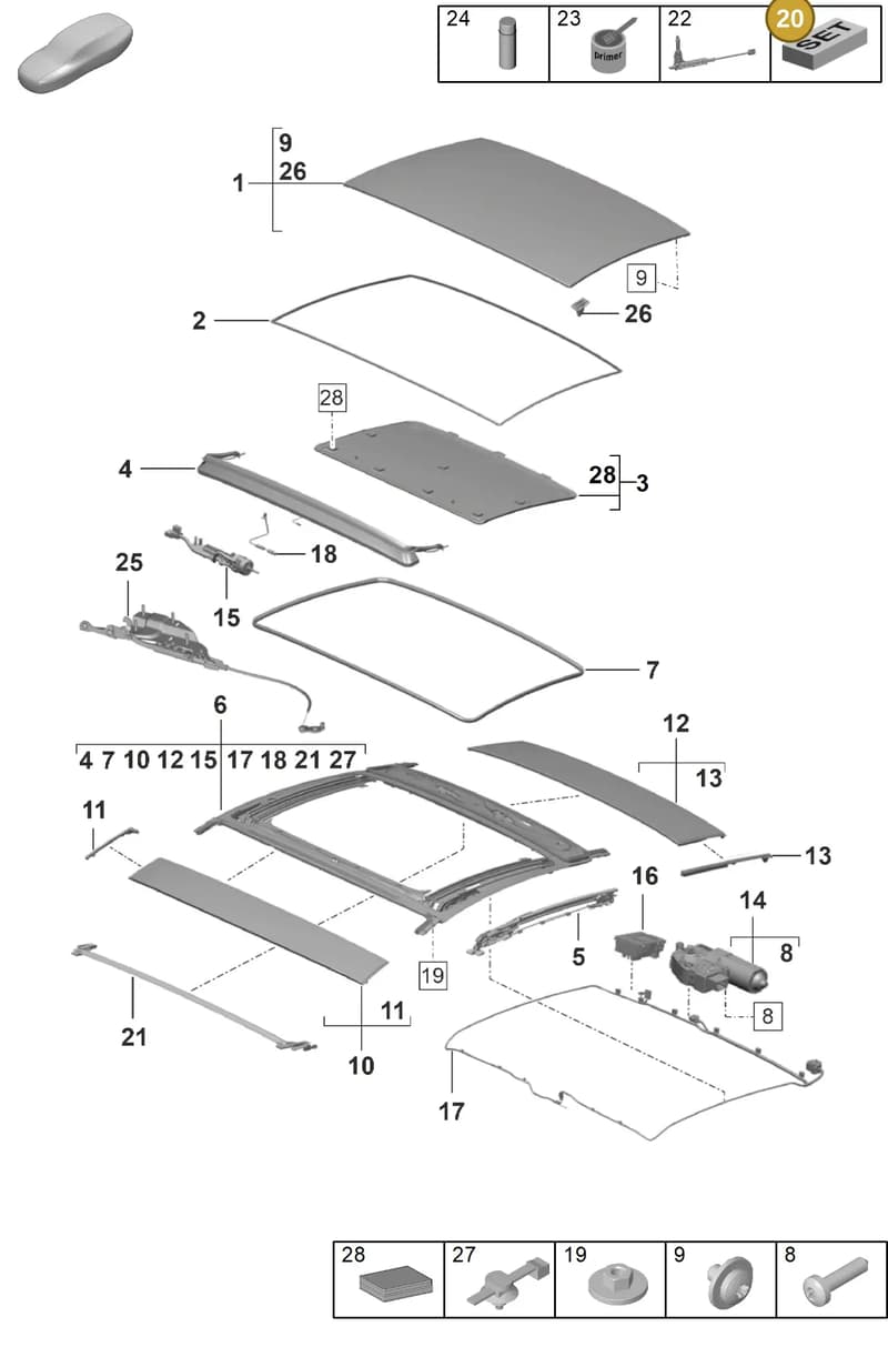00004330535 — Porsche 911 (2024-2025) diagram p53811000, position 20