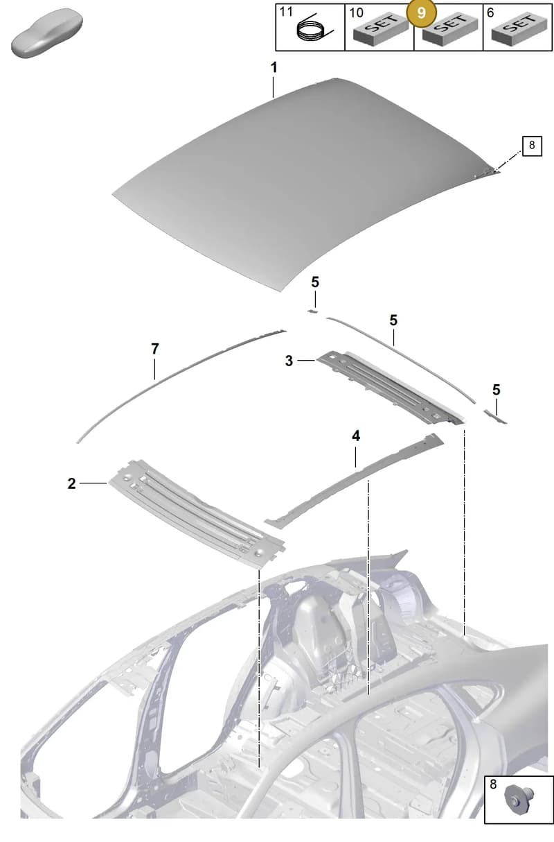 00004330535 — Porsche Cayenne Coupe (2023-2023) diagram p60801460, position 9