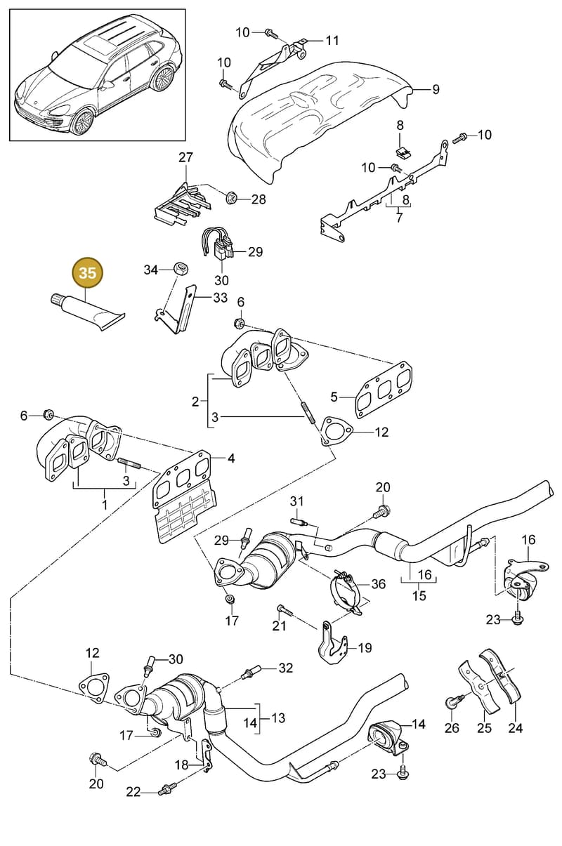 00004330537 — Porsche Cayenne (2010-2018) diagram p37202010, position 35