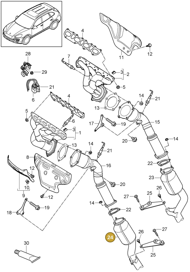 00004330537 — Porsche Cayenne (2010-2018) diagram p37202000, position 24+33