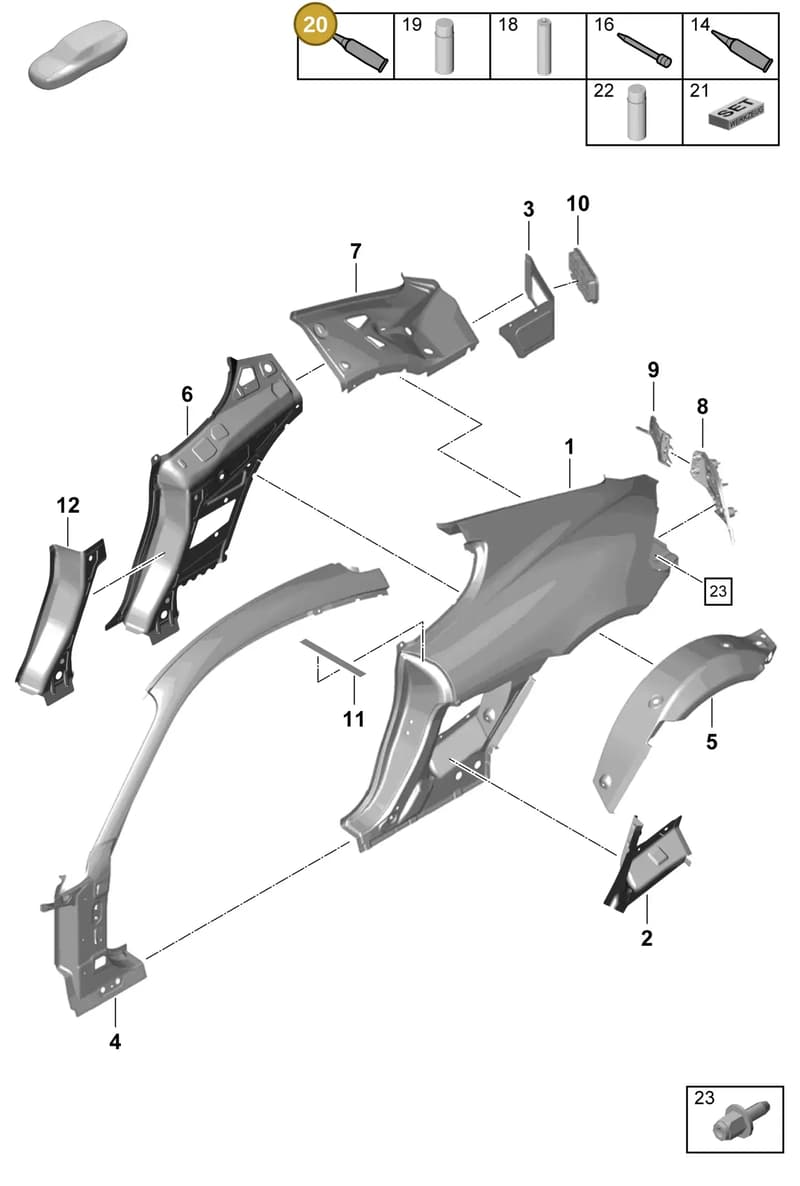 00004330538 — Porsche Cayman (2019-2022) diagram p55801500, position 20