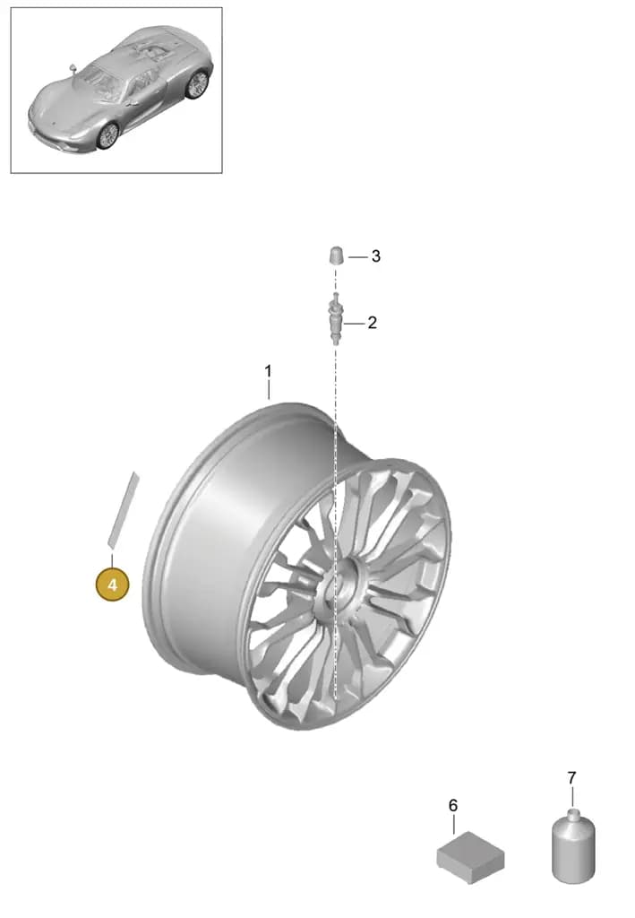 00004330605 — Porsche 918 Spyder (2014-2015) diagram p43601000, position 4