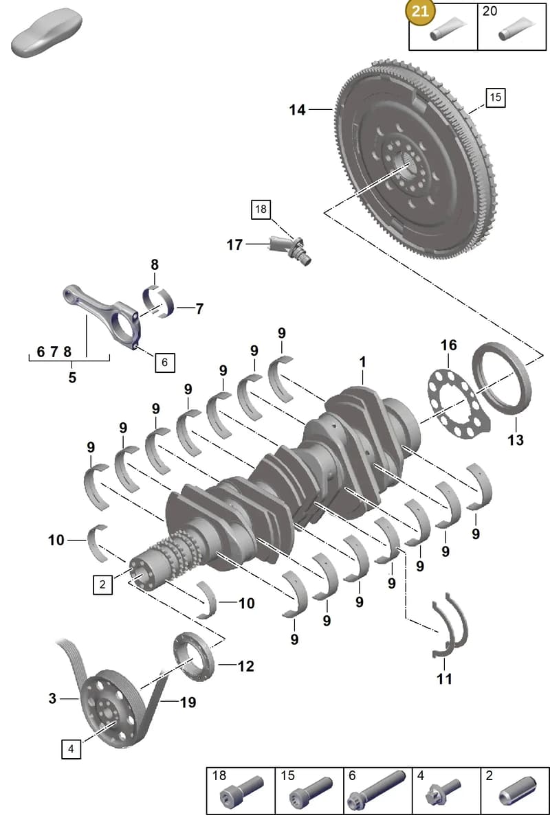 00004330614 — Porsche 911 (2021-2022) diagram p59102000, position 21