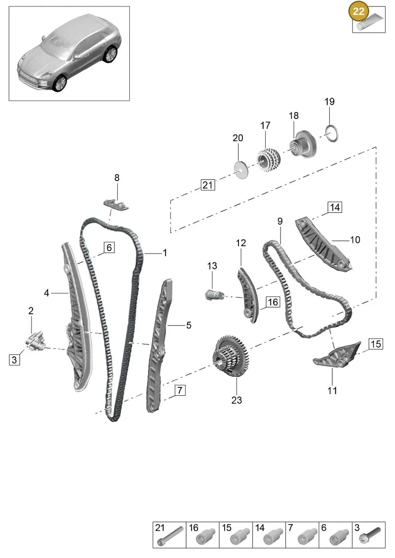 00004330622 — Porsche Macan (2018-2022) diagram p52000100, position 22
