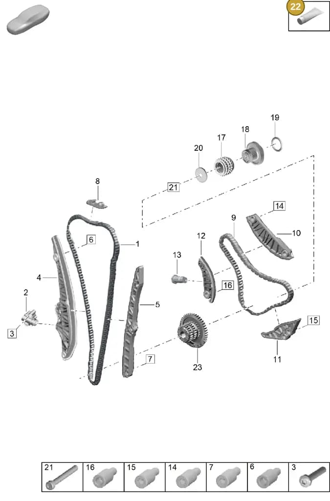 00004330622 — Porsche Cayenne Coupe (2023-2023) diagram p60103300, position 22
