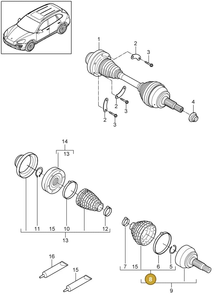 00004330632 — Porsche Cayenne (2010-2018) diagram p37401010, position 8