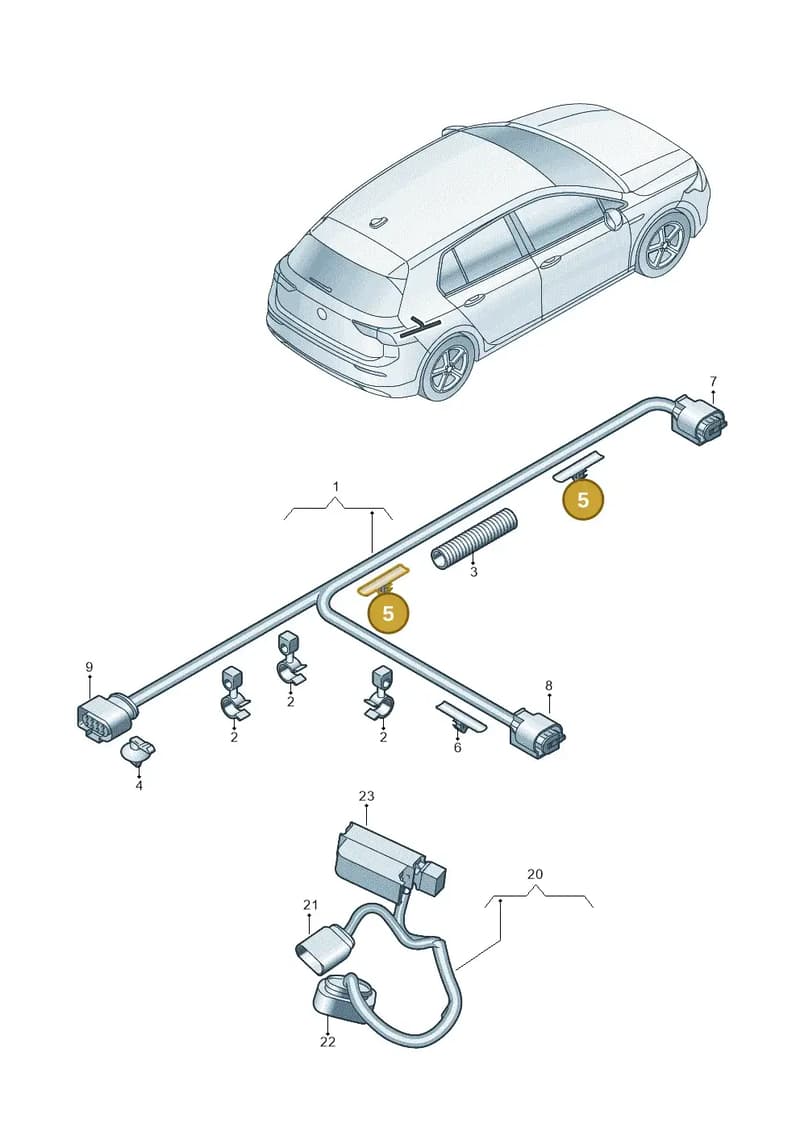 000098607A — Volkswagen Polo (2017-2025) diagram 5h0972050, position 5