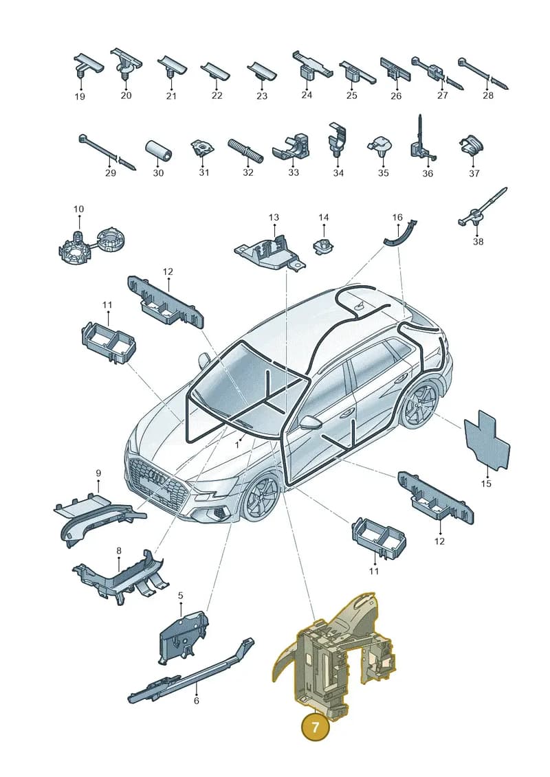 000098800CK — Audi A5 Limousine (2024-2025) diagram 596971800, position 7