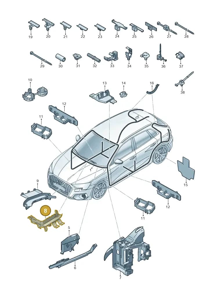 000098800CL — Audi A5 Limousine (2024-2025) diagram 596971800, position 8