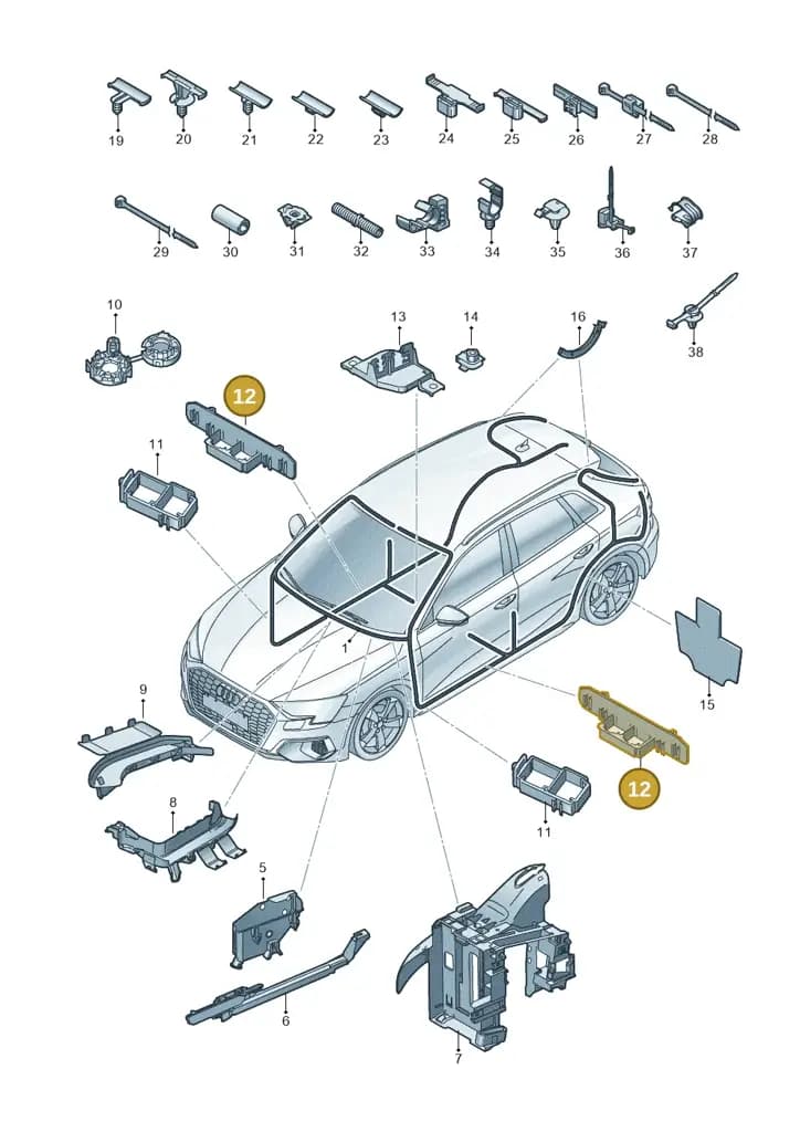 000098800CP — Audi A5 Limousine (2024-2025) diagram 596971800, position 12
