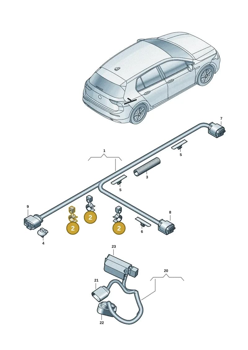 000098800DA — Skoda Octavia (2019-2022) diagram 5h0972050, position 2
