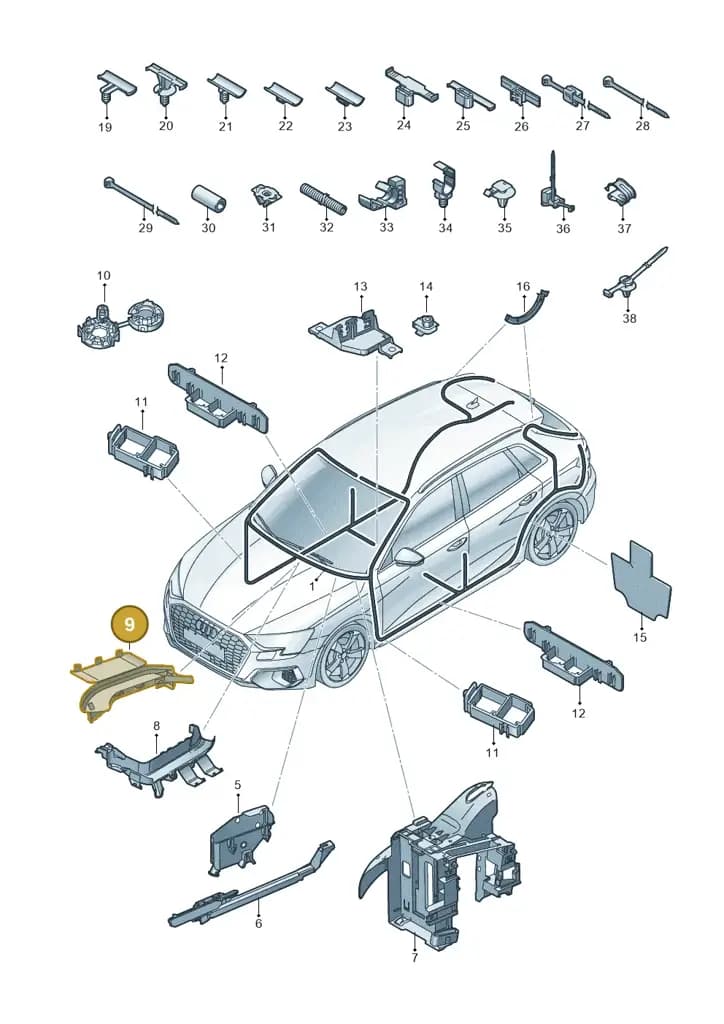 000098800DM — Audi A5 Limousine (2024-2025) diagram 596971800, position 9